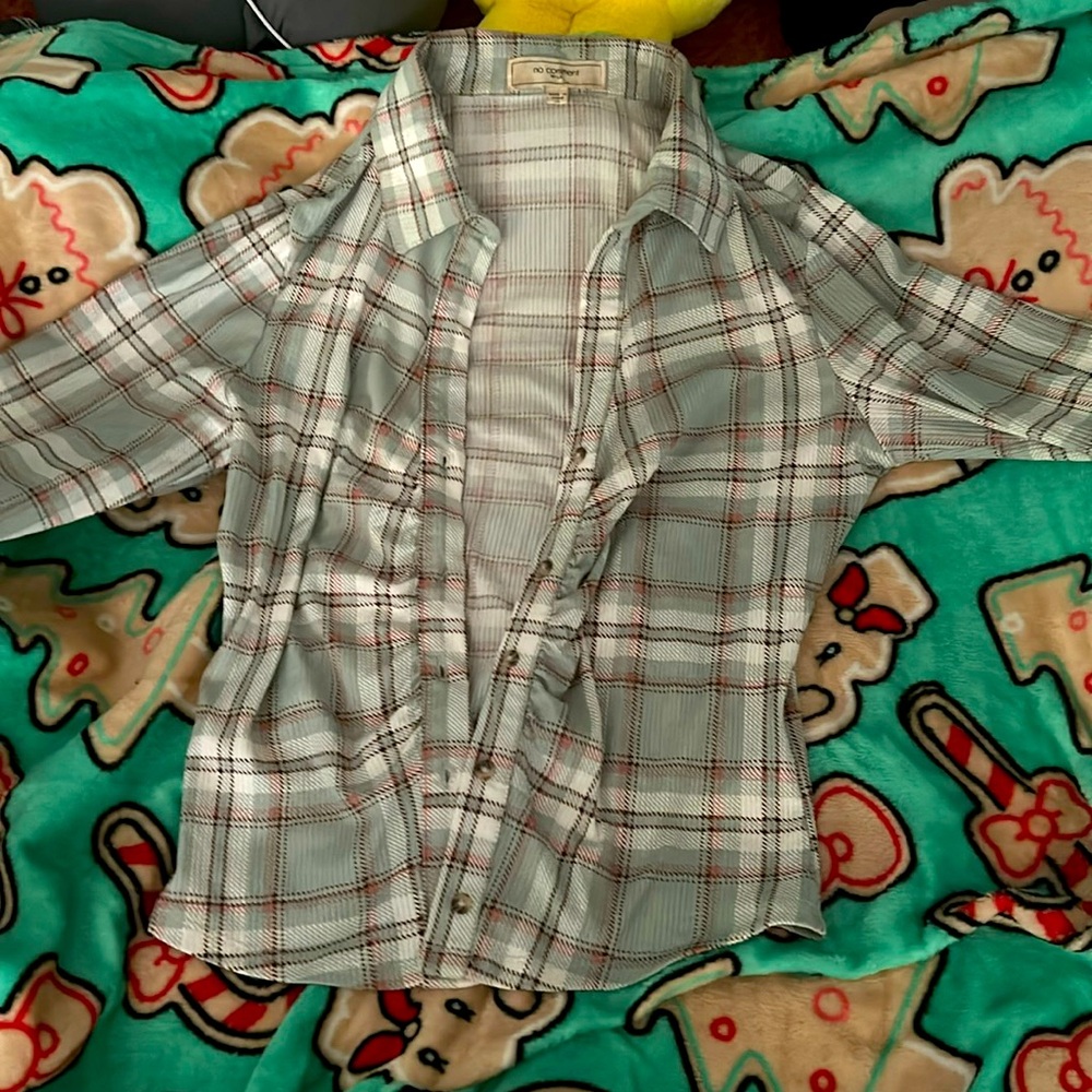 plaid button up